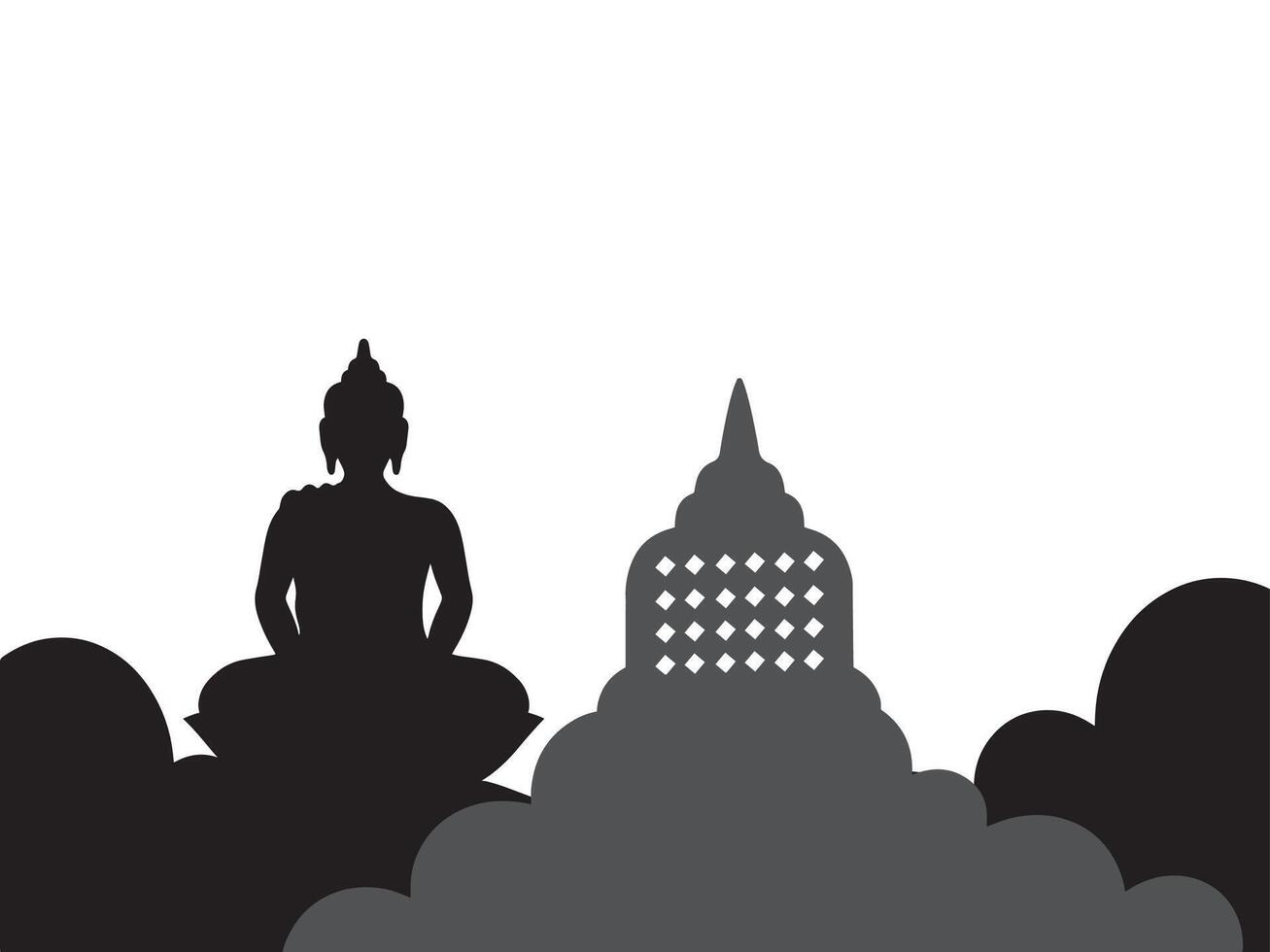 Vesak Day Frame Outline Background vector