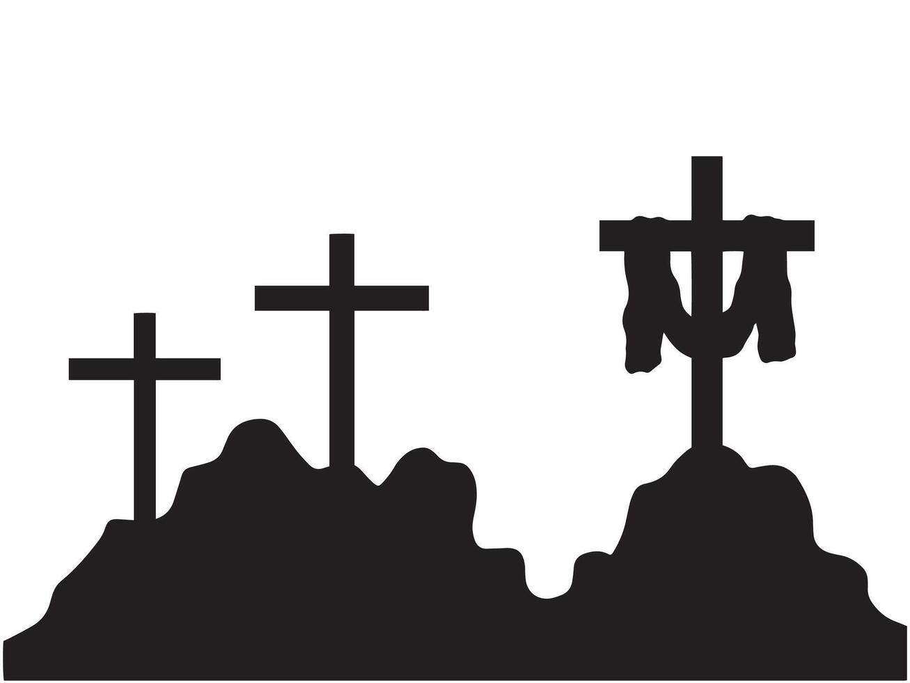 Hand Drawn Jesus Cross Crucifixion background illustration vector