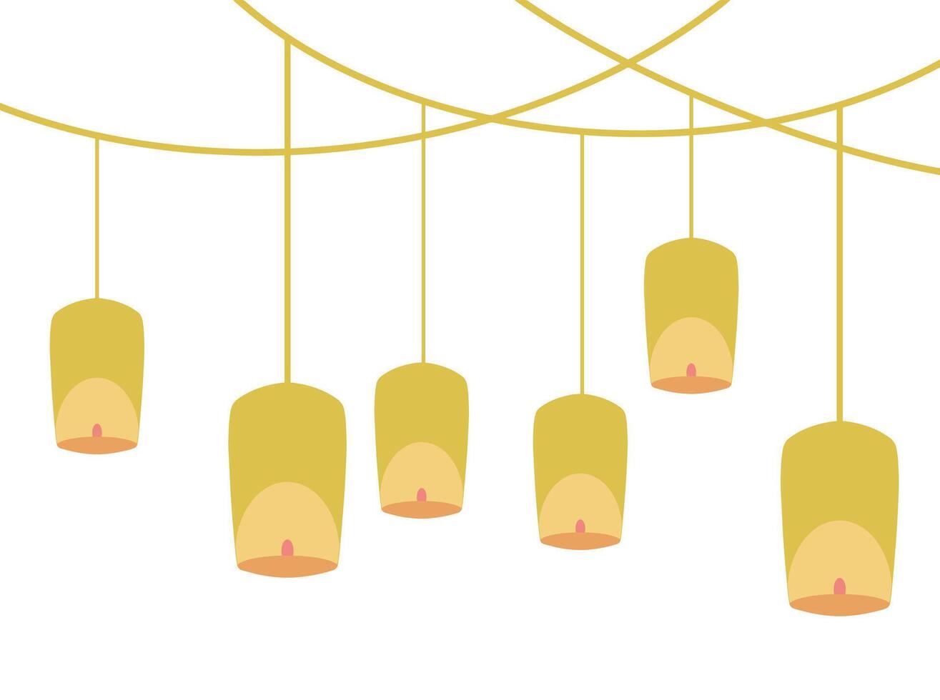 Hanging Line Art Vesak Day vector