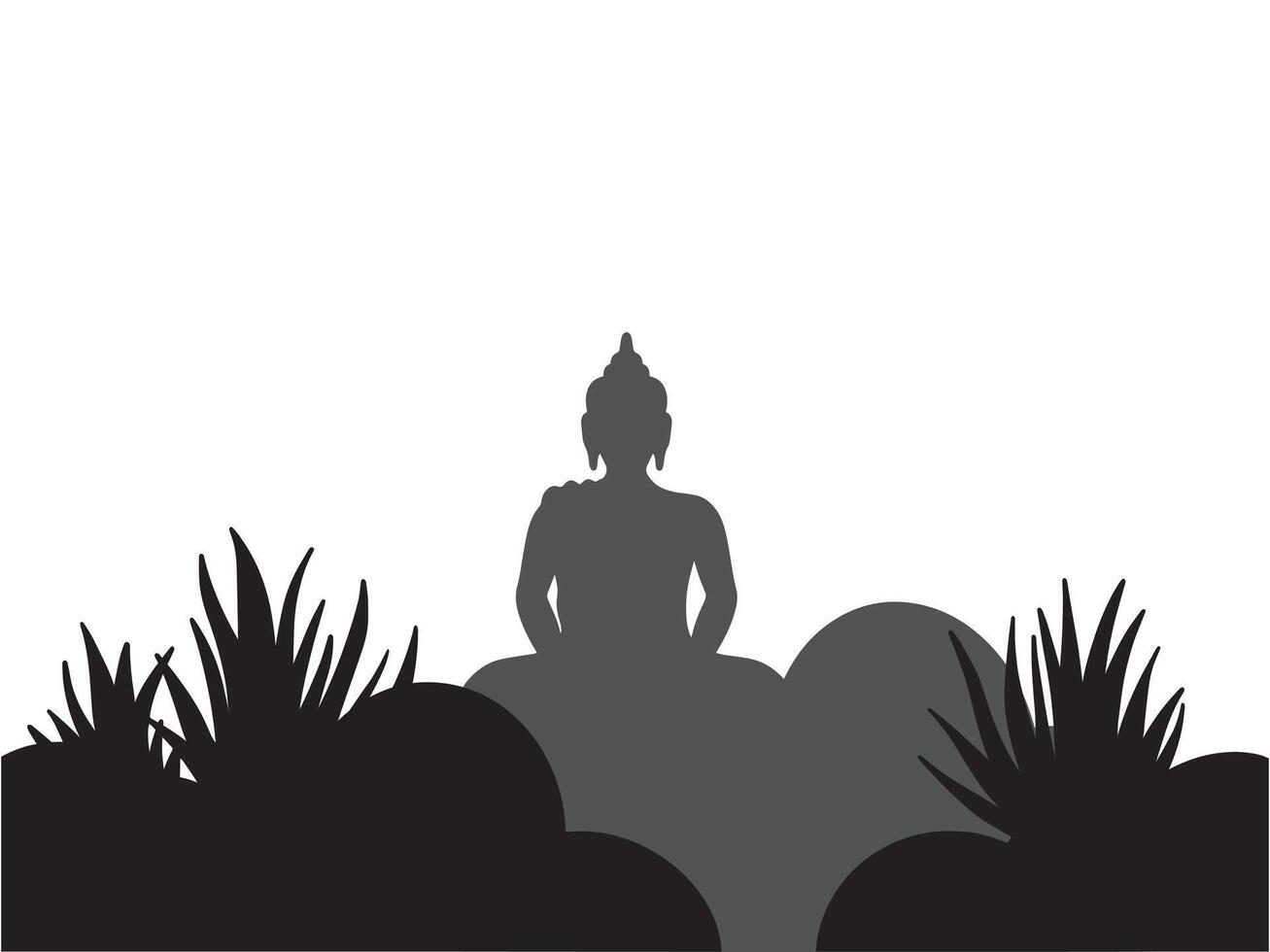 Vesak Day Silhouette Background vector