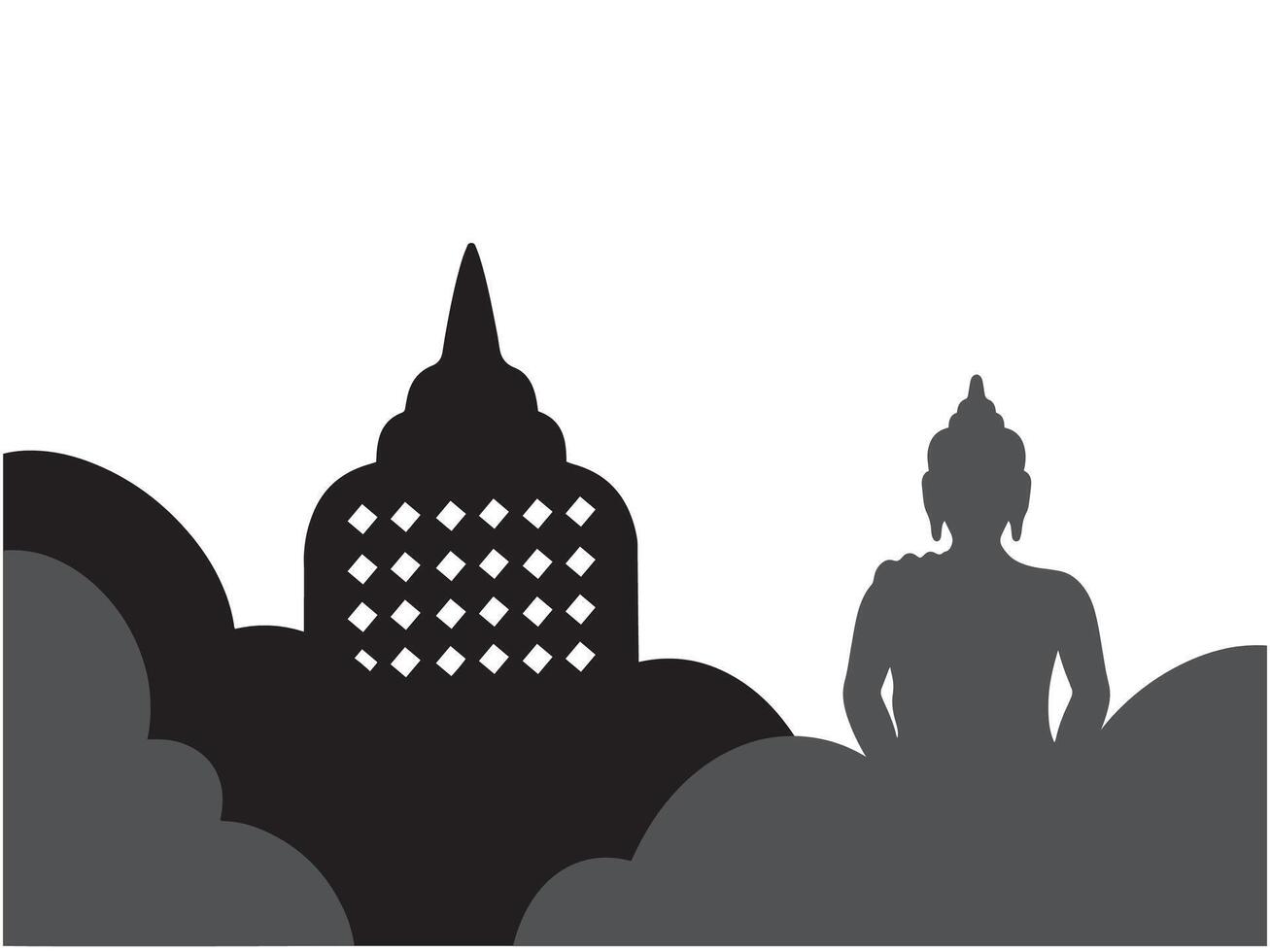 Vesak Day Background Line Art vector