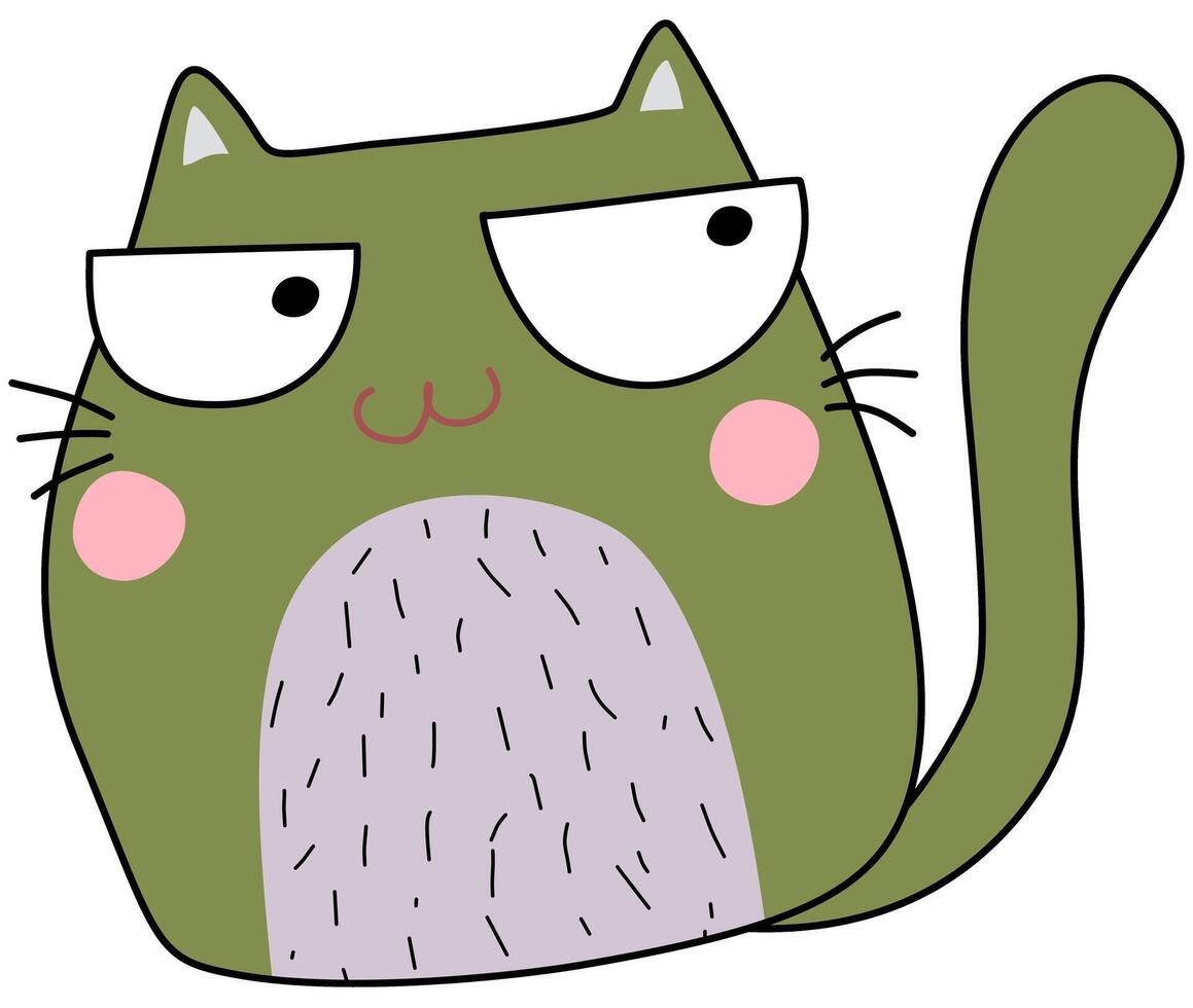 An imaginary cat who loves the environment vector