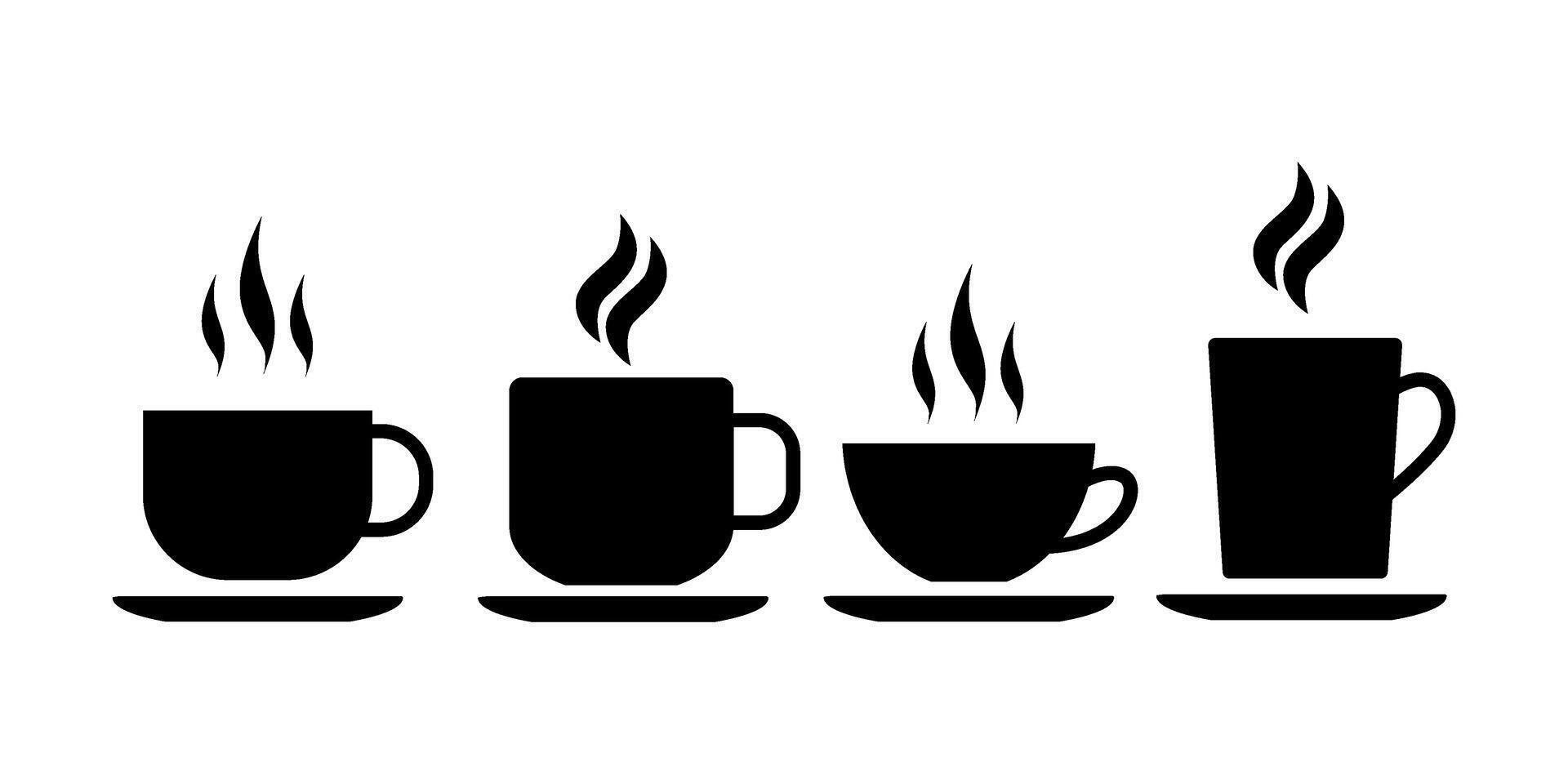 coffee cup icon with smoke vector