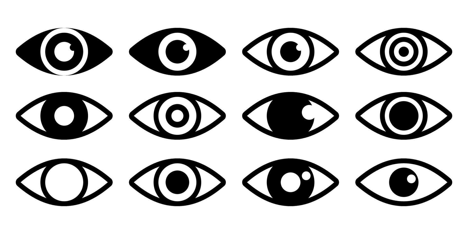 collection of simple eye icons vector