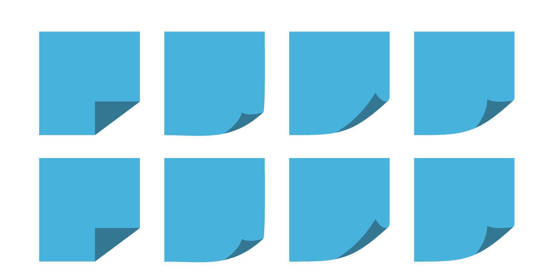 Collection of folded sticky notes vector