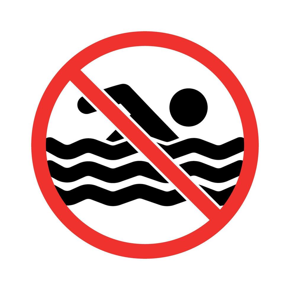 no swimming icon sign vector