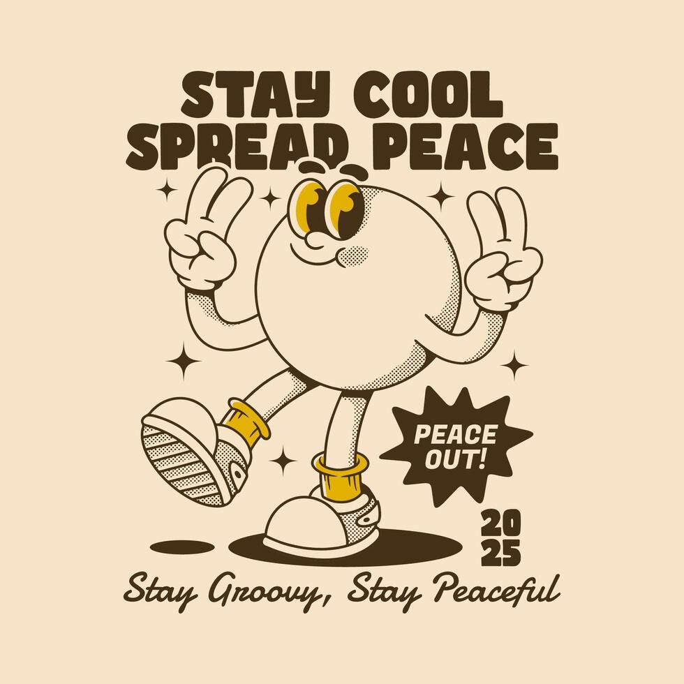 Spread Positivity Through Cool and Peaceful Vibes vector