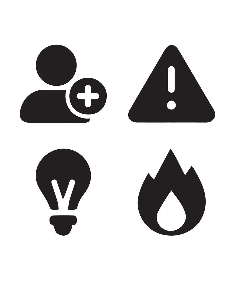 Universal Icons Representing Safety Ideas Fire and People vector