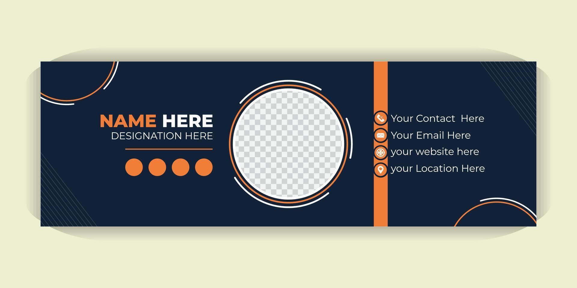 Professional Email Signature Design, Custom HTML Templates with Photo, Contact Info and Social Media Icons, Perfect for Gmail, Outlook and Mail vector