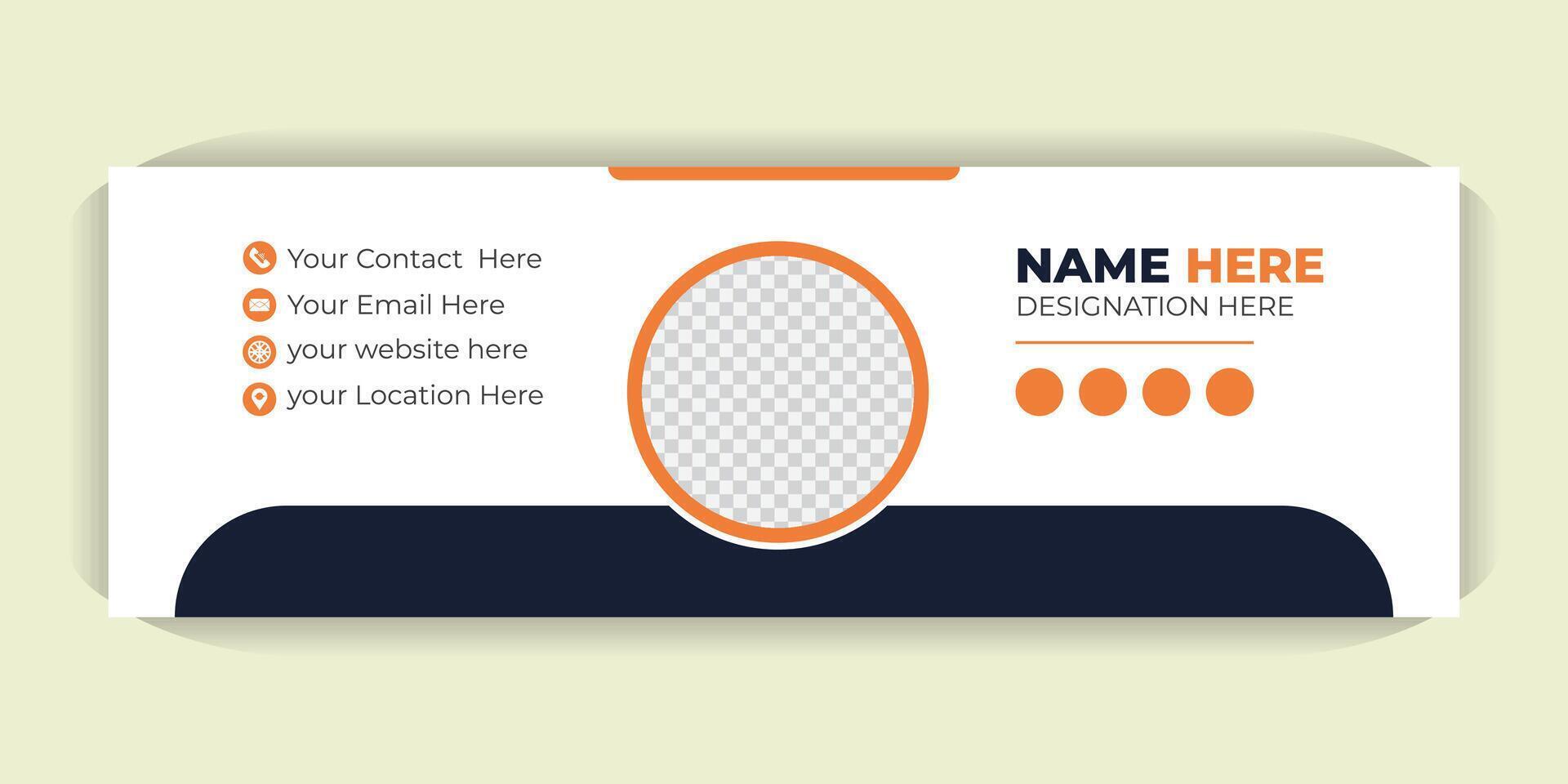 Customizable Email Signature Design, HTML Templates with Photo, Contact Info and Social Media Icons for Gmail, Outlook and Professional Branding vector