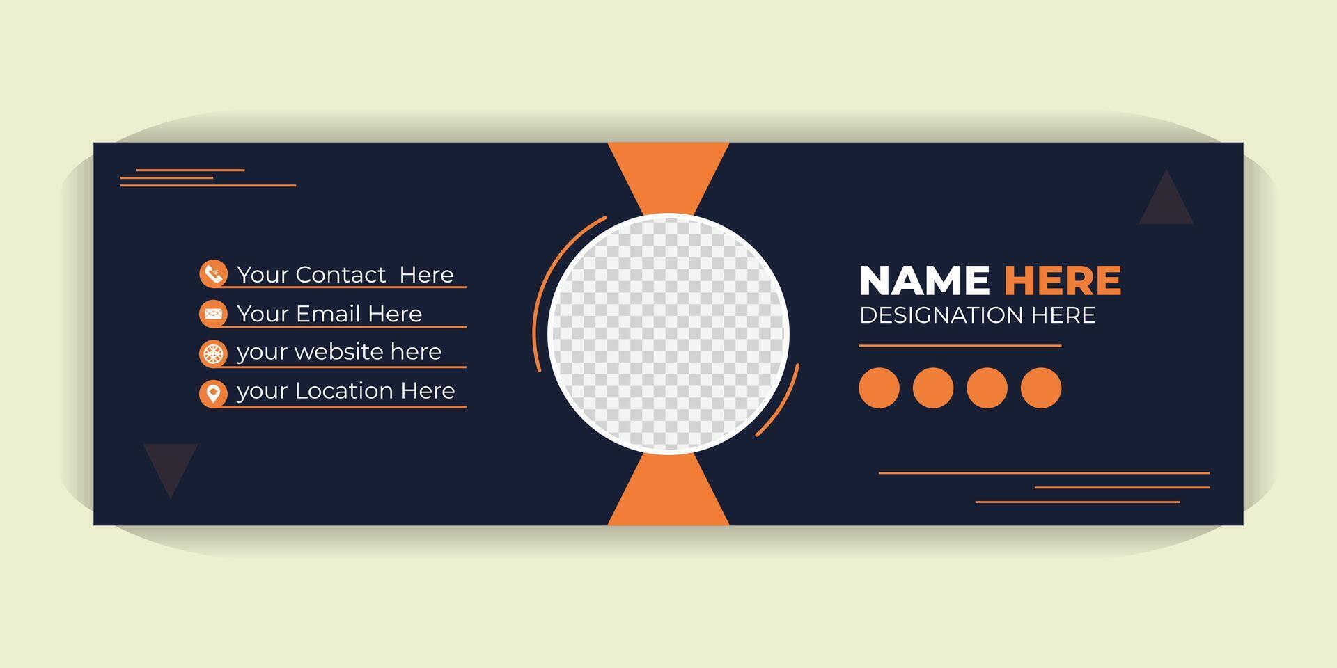 Minimalist Email Signature, Custom HTML Templates with Photo, Contact Info and Social Media Icons for Gmail, Outlook and Professional Branding vector