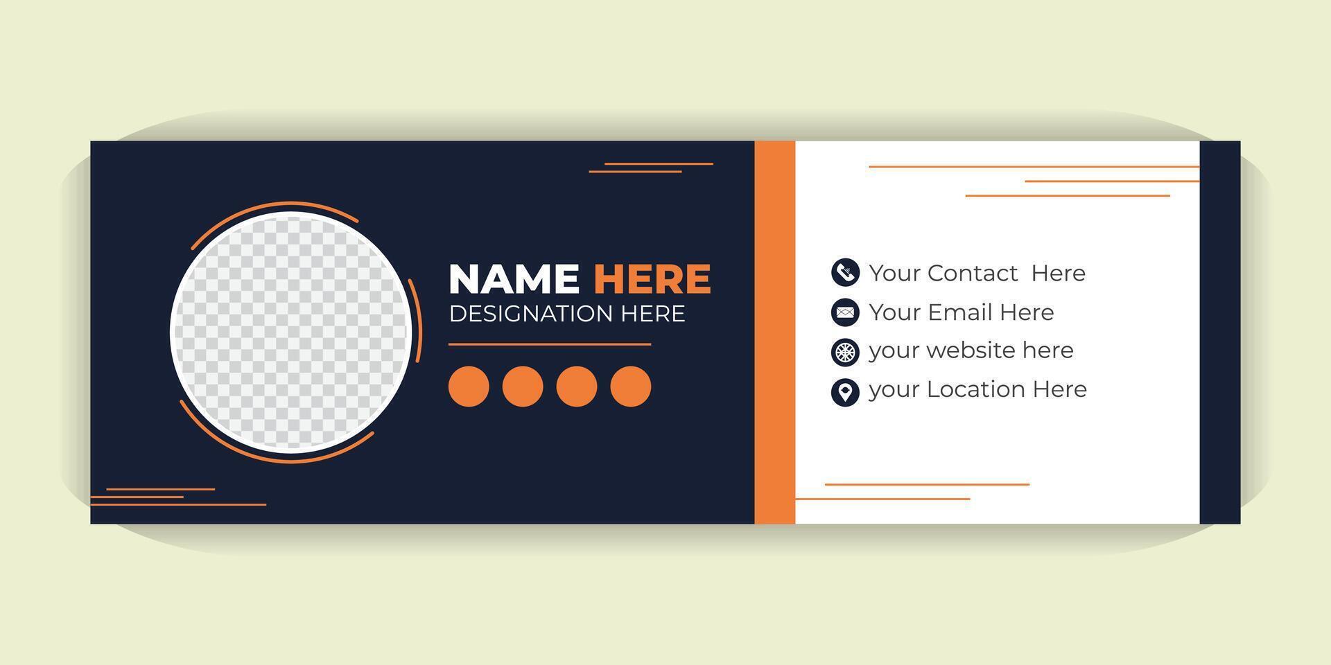 Professional Email Signature Design, Customizable HTML Templates with Photo, Contact Info and Social Media Icons for Gmail, Outlook and Branding vector