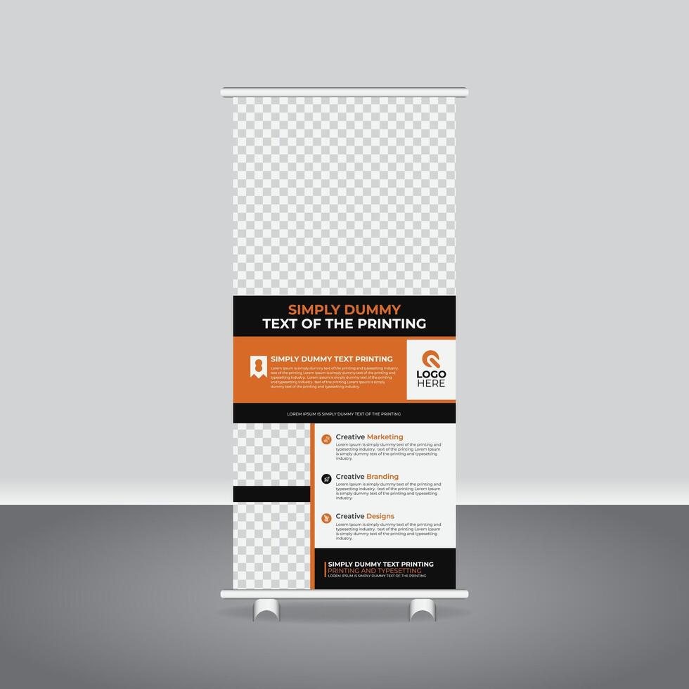 Business Roll Up Banner Template, Bold and Unique Roll Up Banner Design for Agencies and Startups vector
