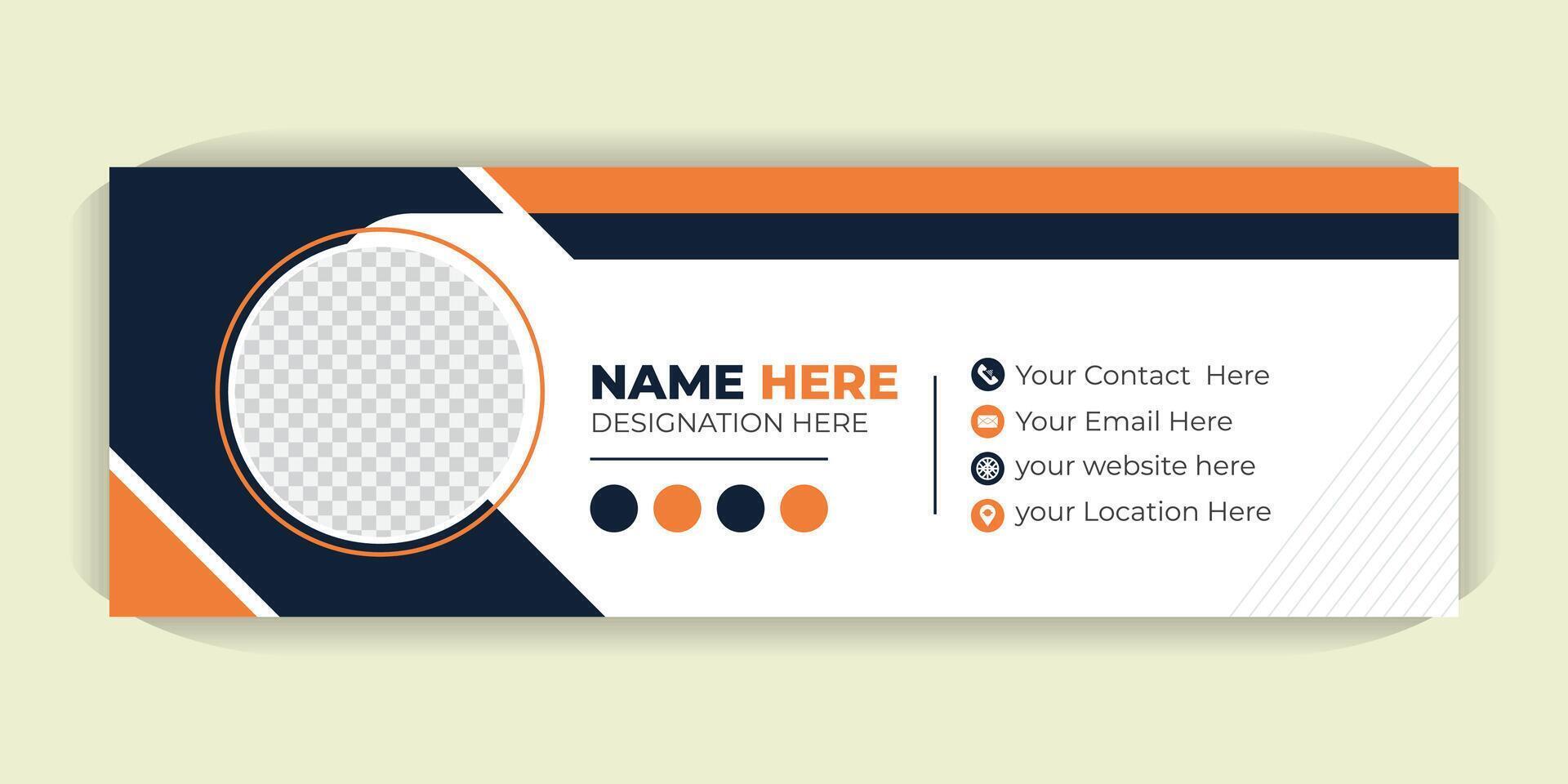 Email Signature Design, Custom HTML Templates with Photo, Contact Details and Social Media Icons, Ideal for Gmail, Outlook, Mail and Business Use vector