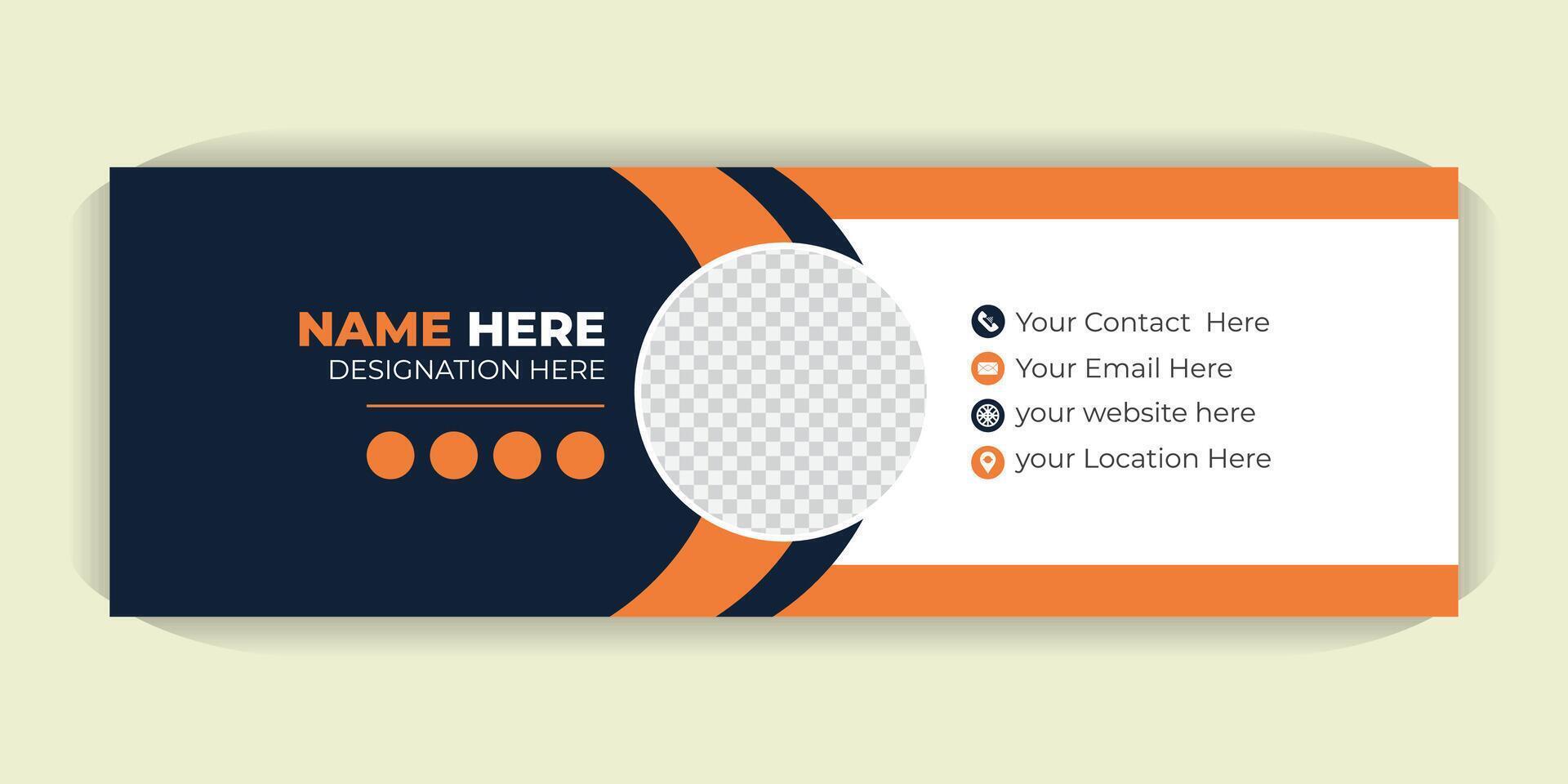 Professional Email Signature Design Template, Customizable, Modern, and Responsive Signature for Business Branding, Contact Info and Social Media Links vector