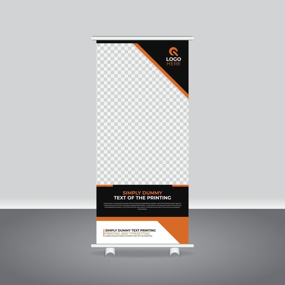 Professional Roll Up Banner, Stylish Roll Up Standee Design for Business and Agency Advertising vector