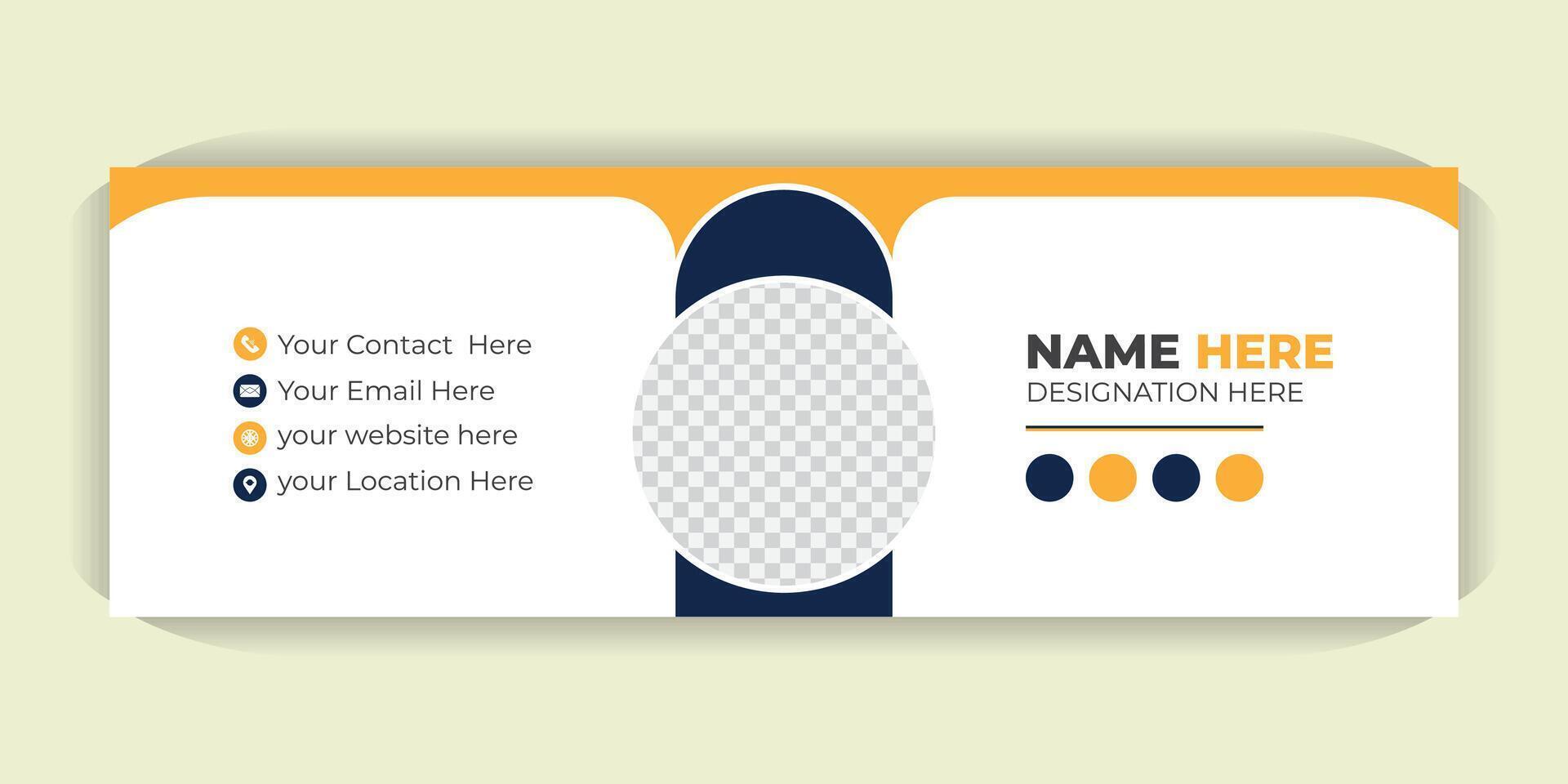 Business Email Signature Design, email footer or flat mail template, Custom Elegant Email Signature Template, Corporate Modern Design vector