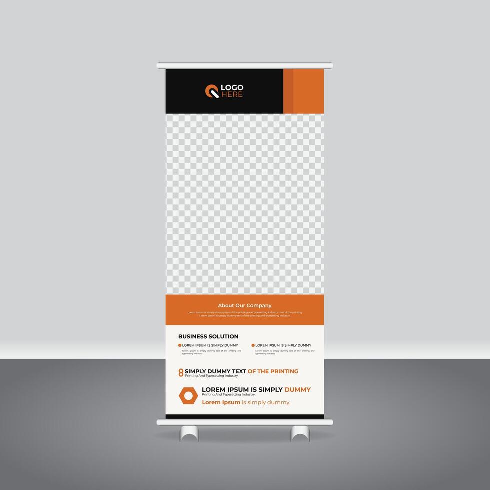 Roll Up Banner and, Modern Design for Brochures and Flyers, Customizable Roll Up Banners, Templates for Flyers and Advertising vector