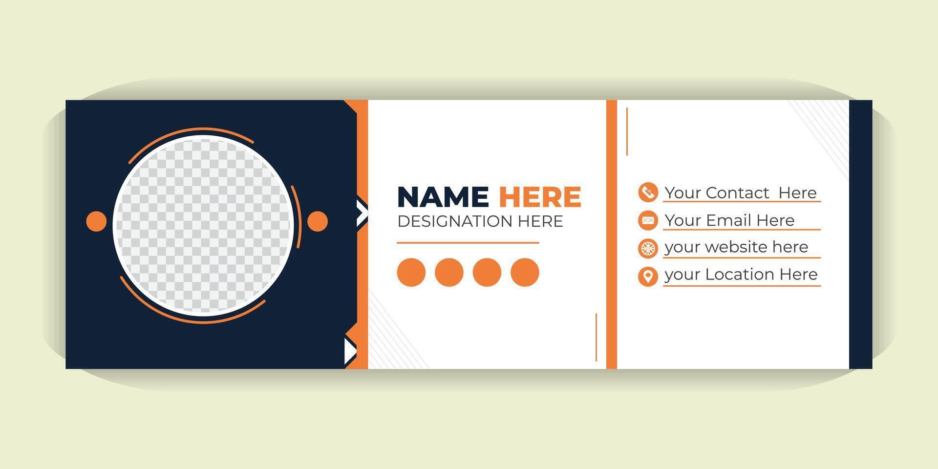 Professional Email Signature Design Template, Custom HTML Signature with Photo, Contact Info, Social Media Links, Compatible with Gmail and Outlook vector