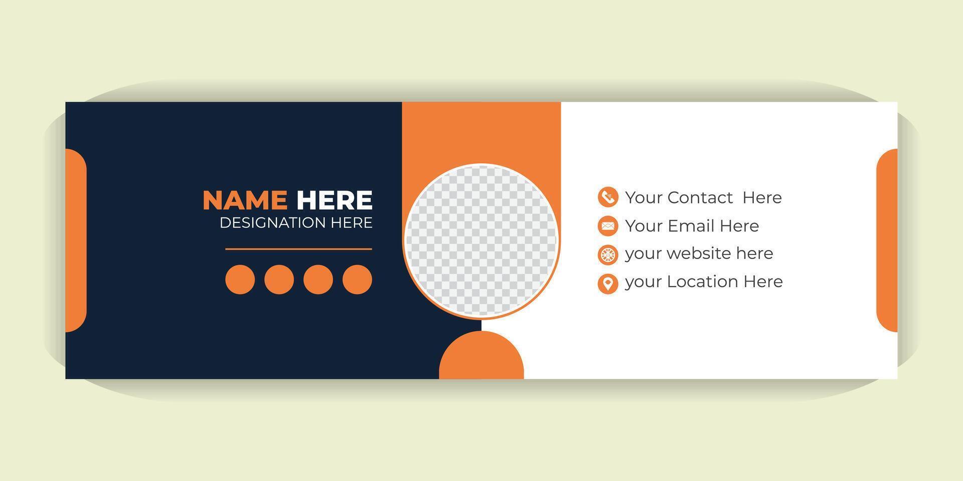 Email Signature Design, Customizable HTML Templates with Photo, Contact Info and Social Media Icons for Professional Branding in Gmail and Outlook vector