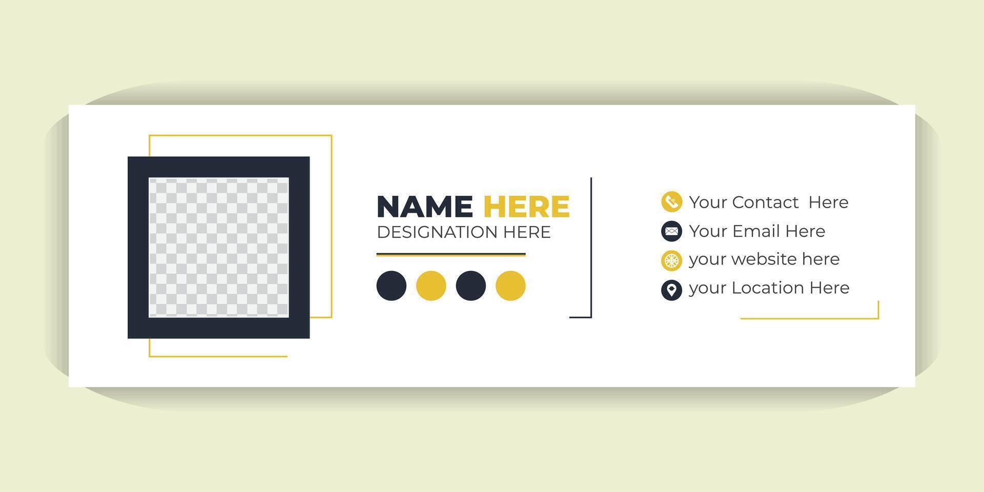 Modern Corporate Email Signature Design, Minimal Flat Mail Footer Template, Professional Business Email Footer, Clean Corporate Signature Layout vector