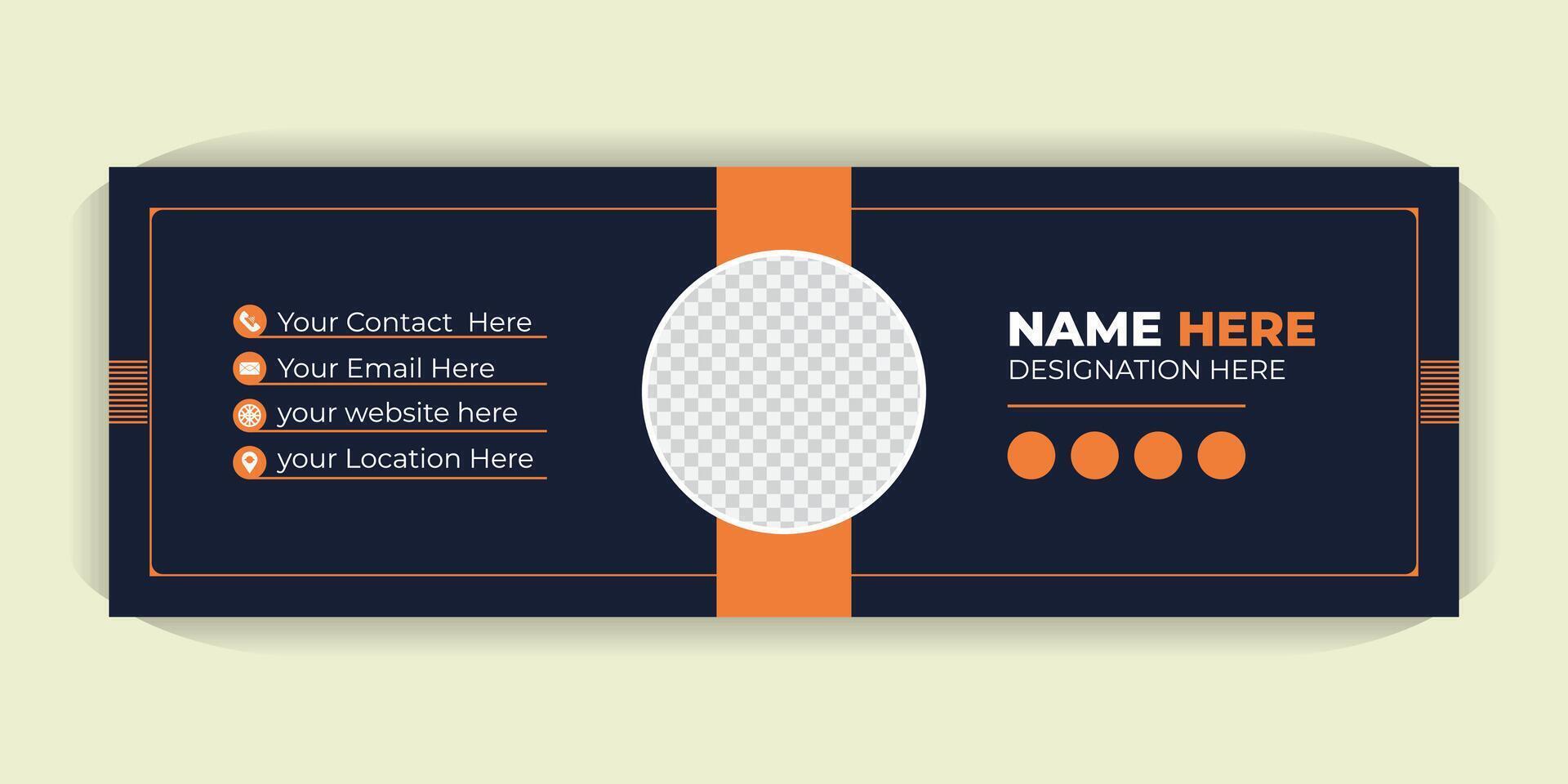 Email Signature Design, Custom HTML Templates with Photo, Contact Info and Social Media Icons for Gmail, Outlook and Professional Branding Solutions vector