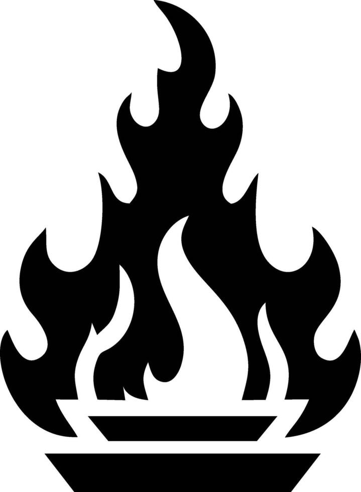 Bold Black and White Fire Emblem in a Bowl vector