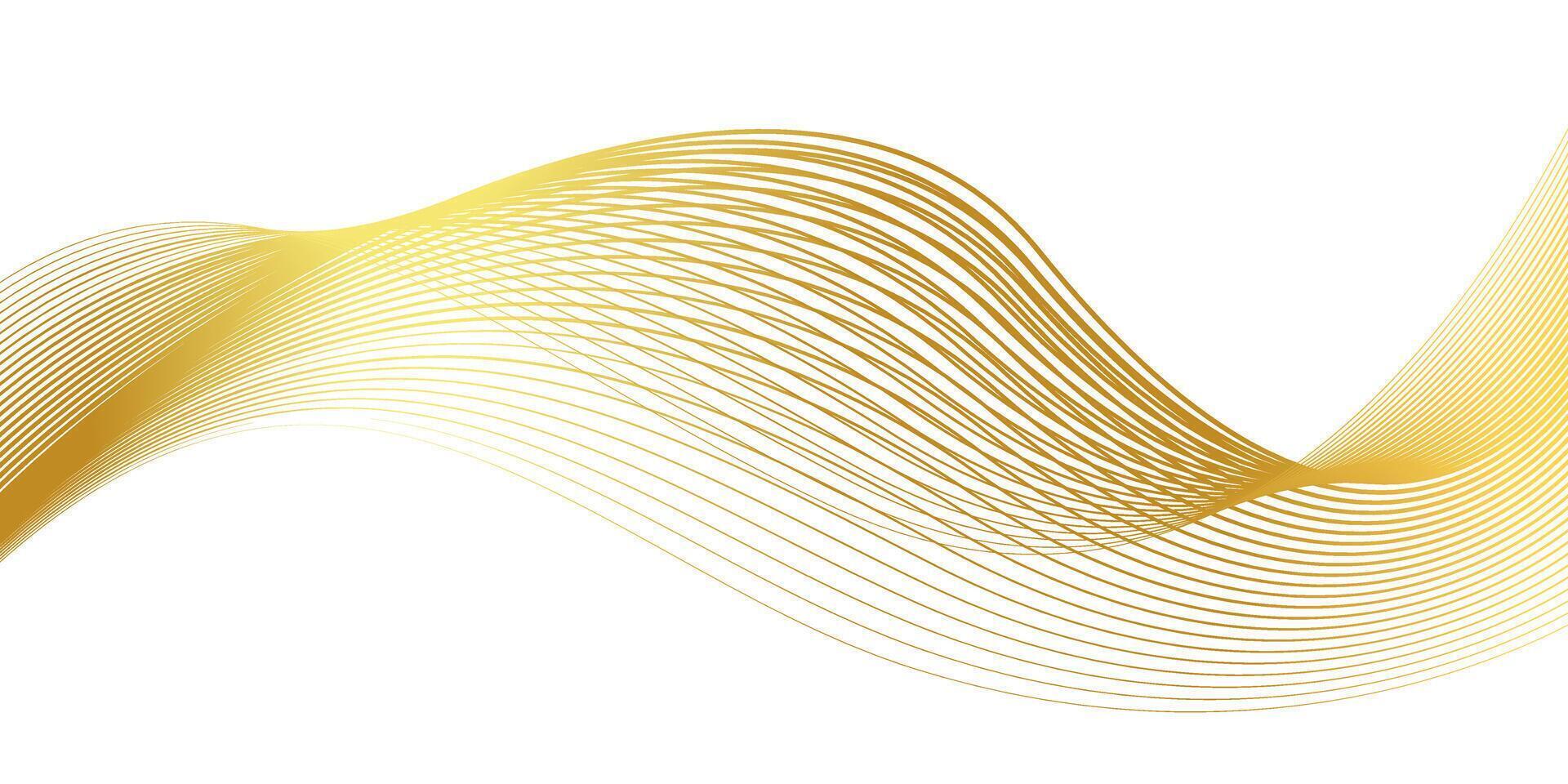 luxury golden wavy line a pattern, guilloche curves, elegant lines golden wave curve, gold wave line corner shape for element, stripes ribbon golden graphic, striped gold vector