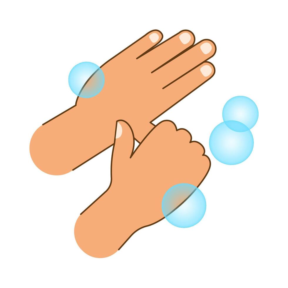 hand washing with soap bubbles, hand wash cartoons clip art cute for coloring worksheets vector