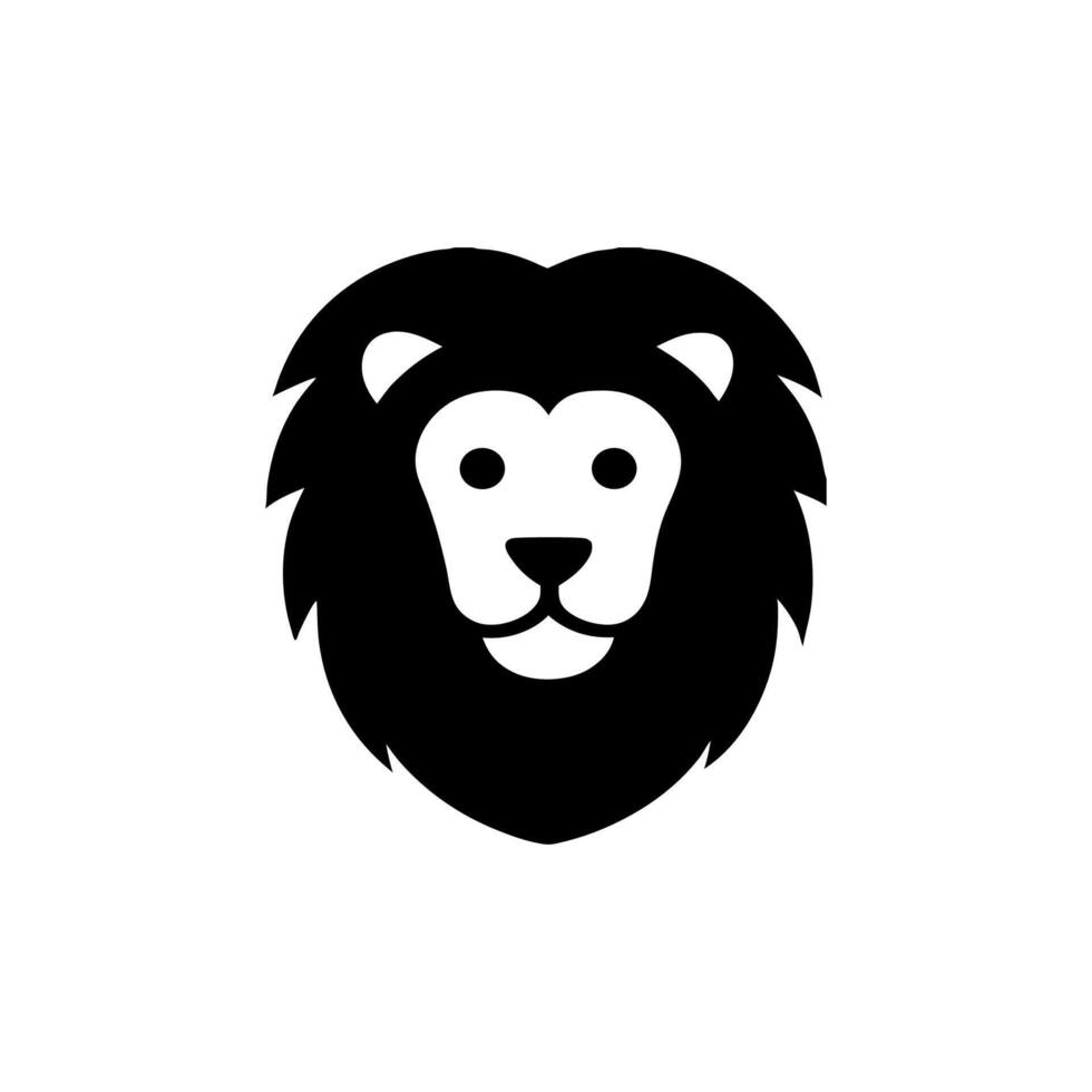 face lion icon glyph vector