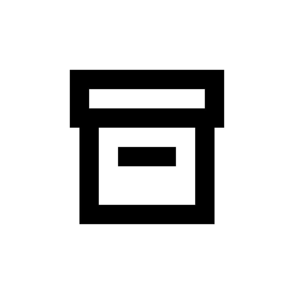 Minimalist Geometric Box Shape Icon Design in Black and White vector