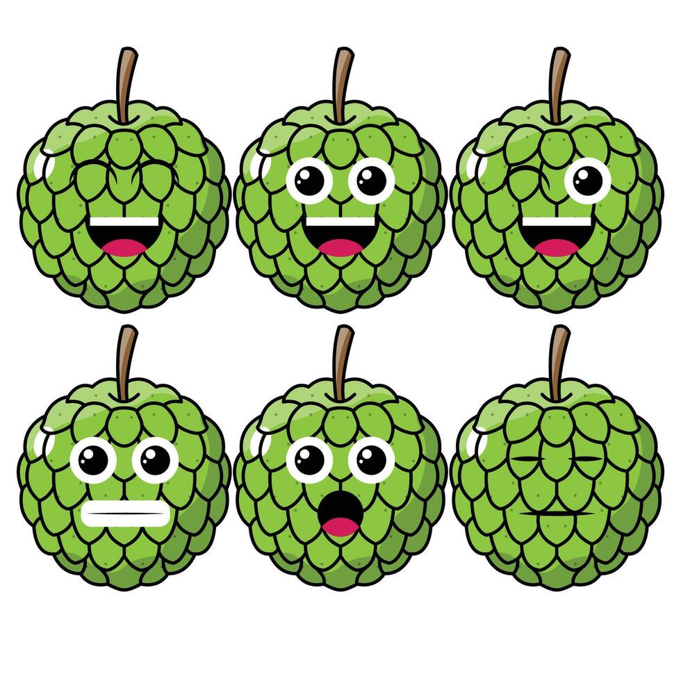 Custard Apple Emoticon Illustration vector