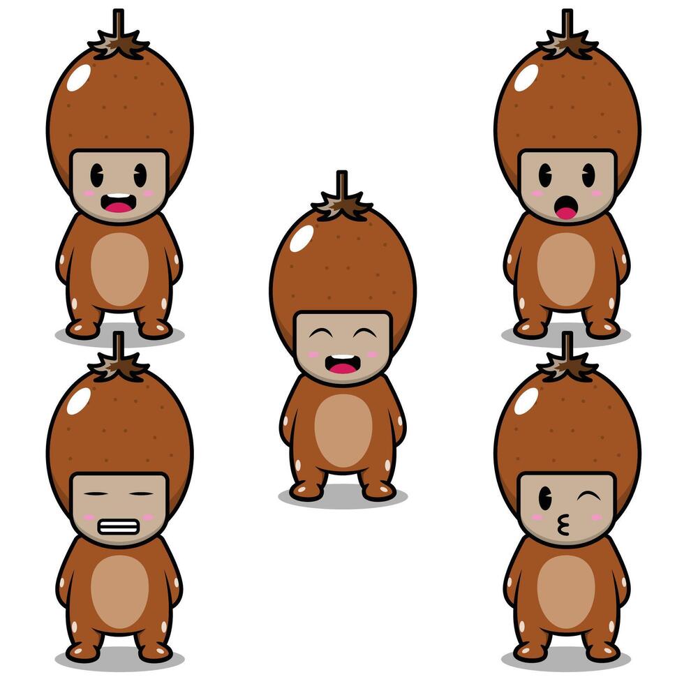 Sapodilla Fruit Emoji vector