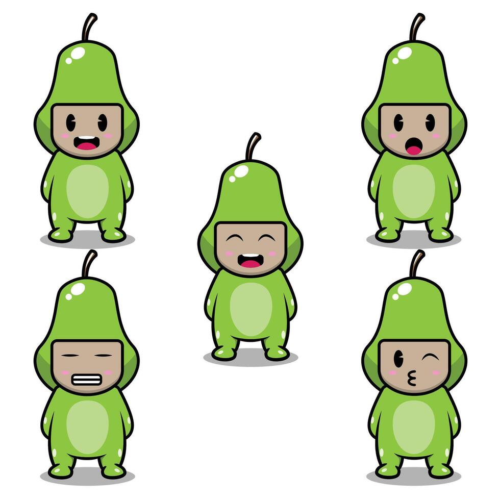Pear Fruit Emoji vector