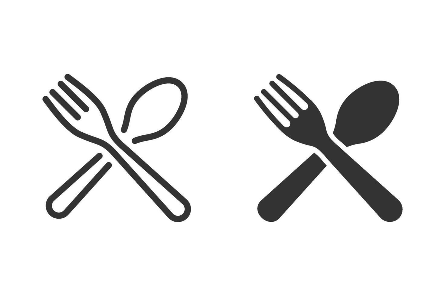 Spoon and fork icon. perfect for representing food, restaurants, or dining vector