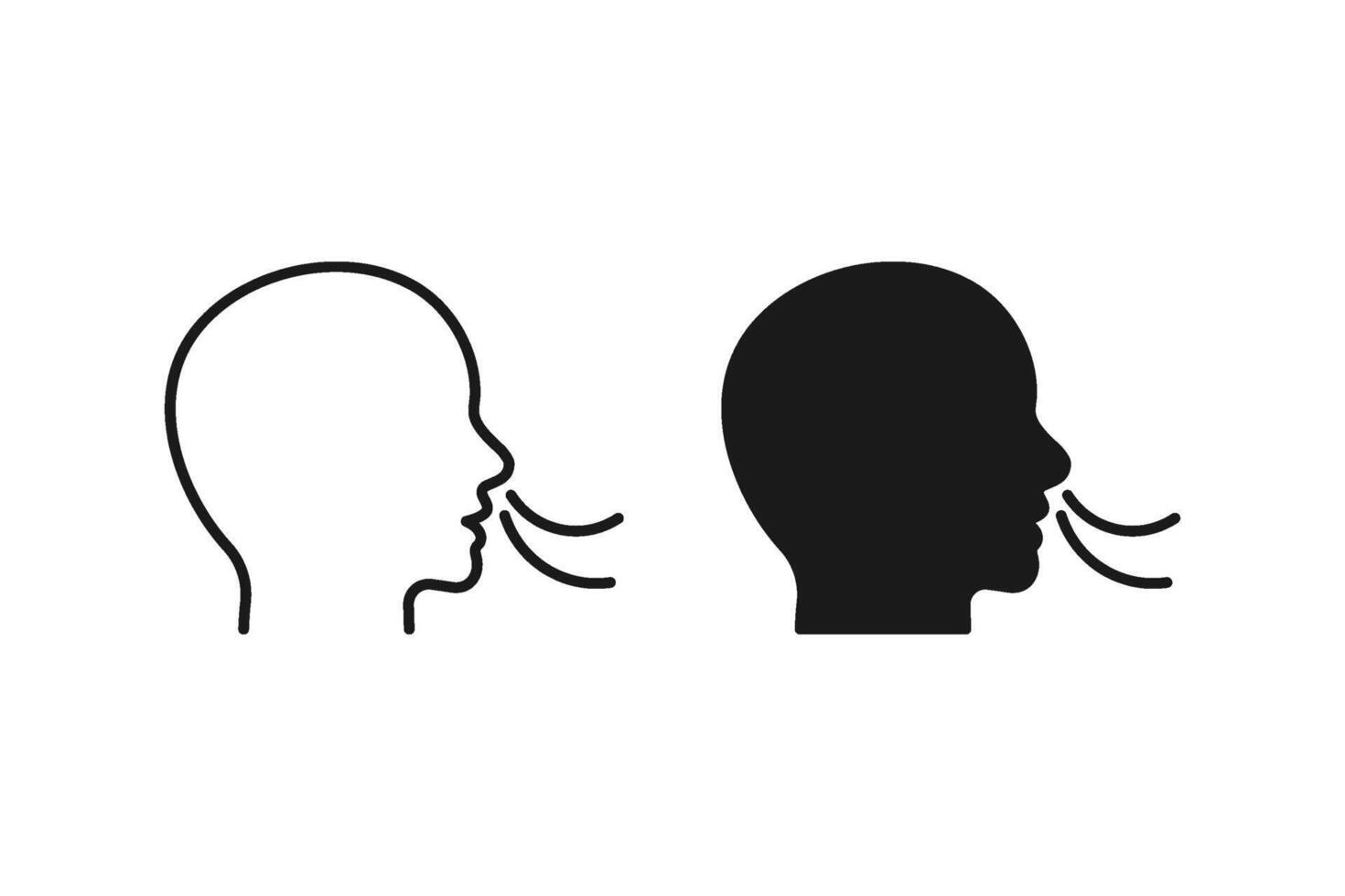 Breathing icon set. Person exhaling. Ideal for health, wellness. Perfect for web design, presentations, or educational materials vector