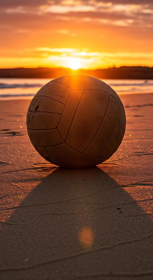 A soccer ball on the beach photo