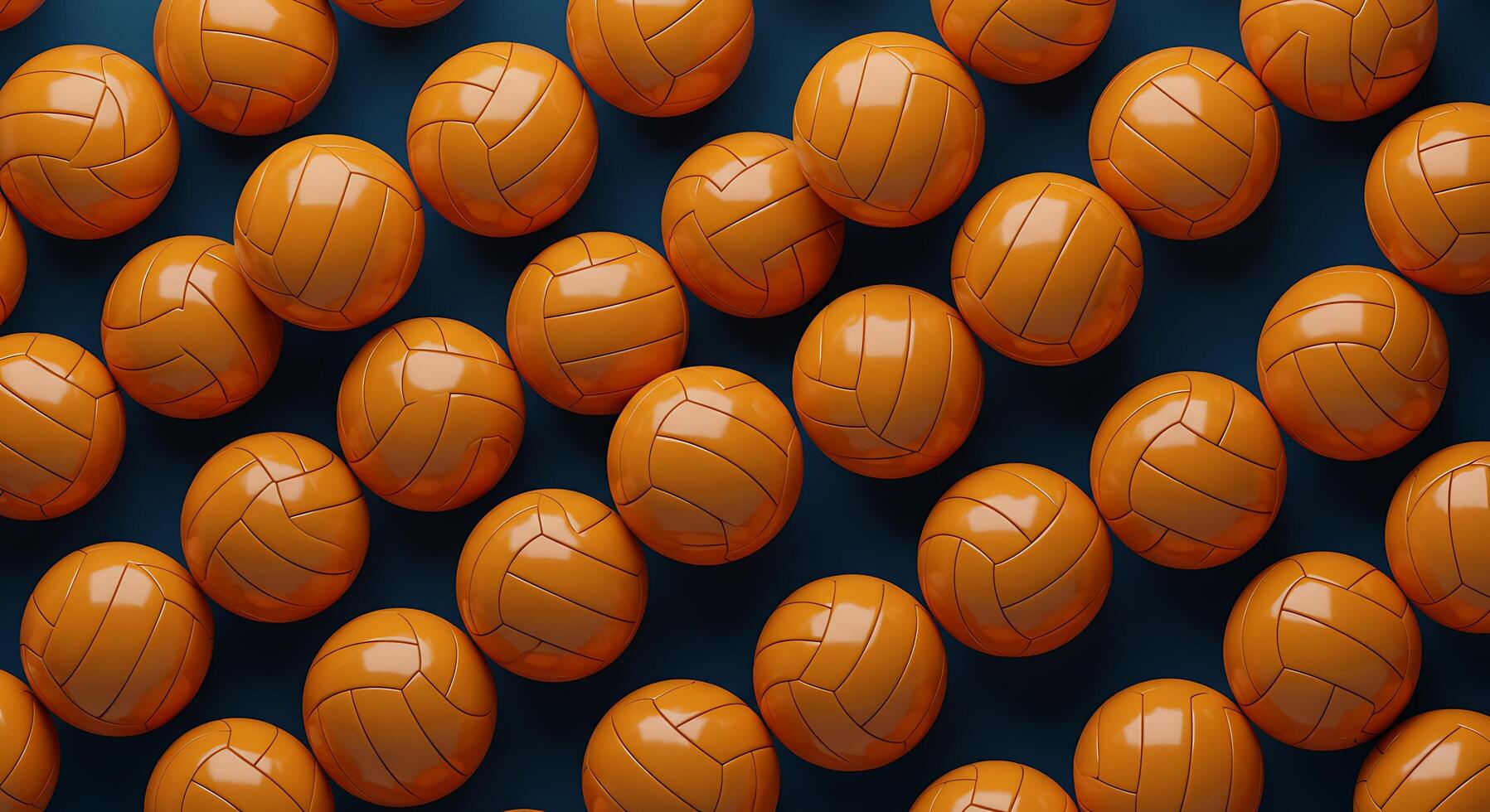 A large group of orange balls on a blue background photo