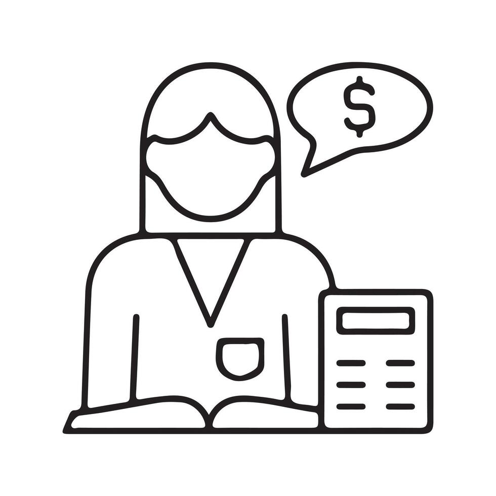 Accountant line icon vector