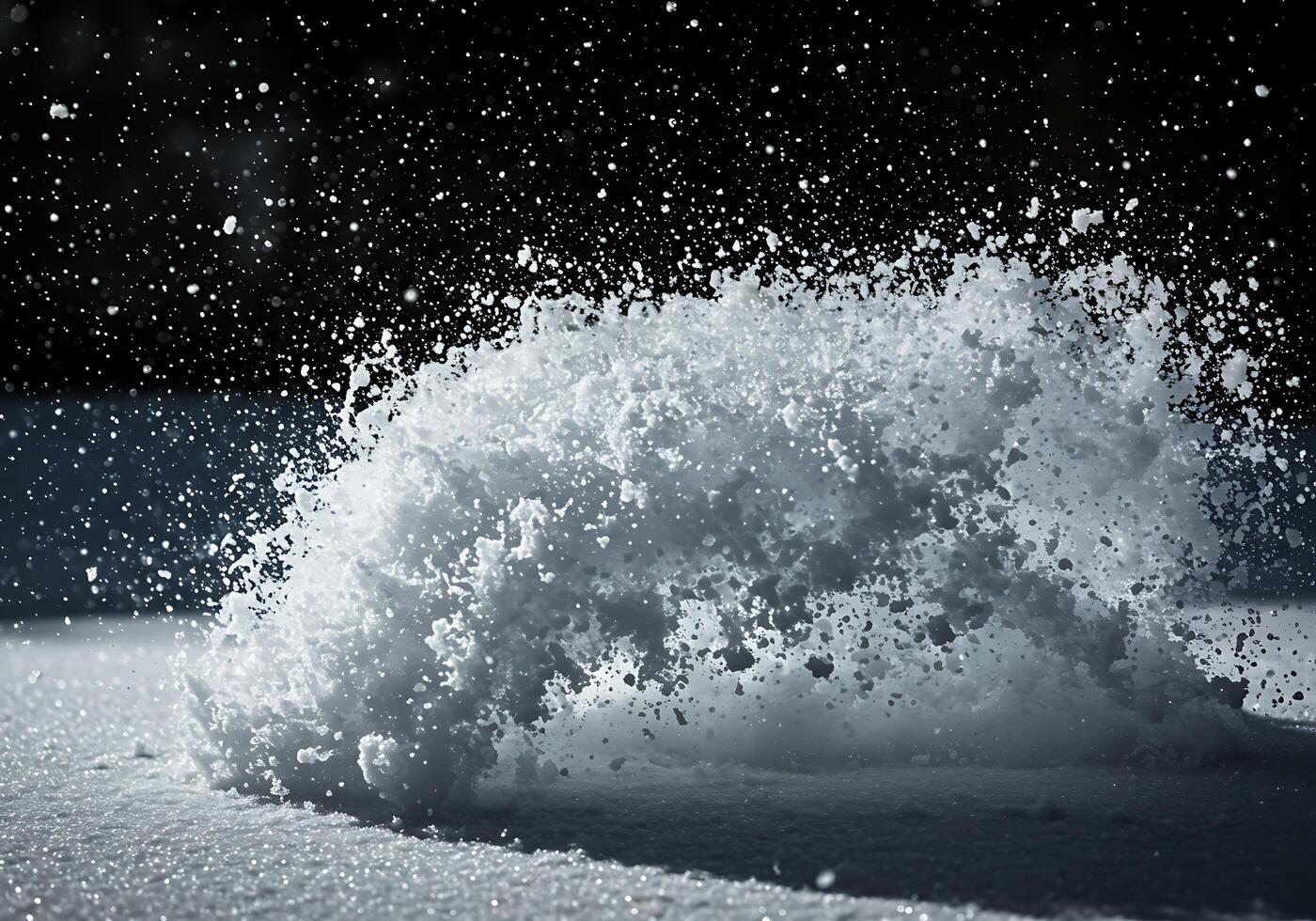 A snow ball is being thrown into the air photo