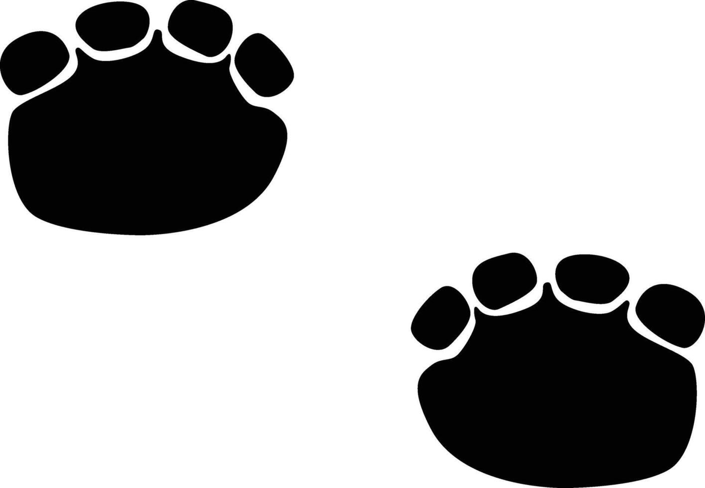Elephant paw print silhouette. Animal footprint in black color. vector