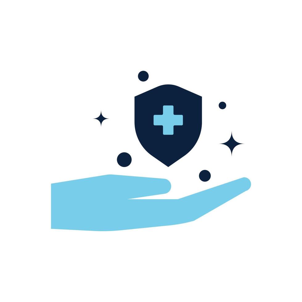 Hand protection flat icon vector