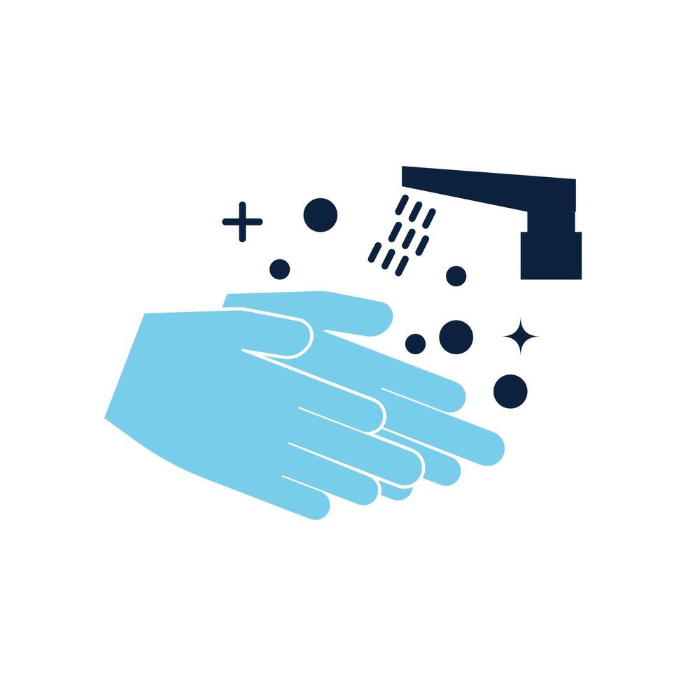 Washing hand flat icon vector