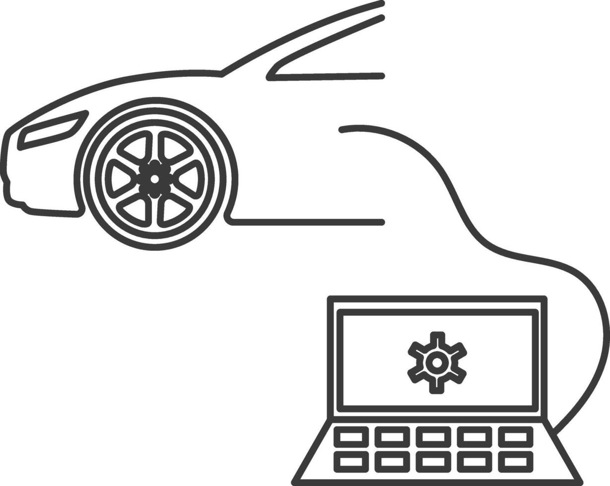 Car tuning icon. Car modification icon in outline style. vector
