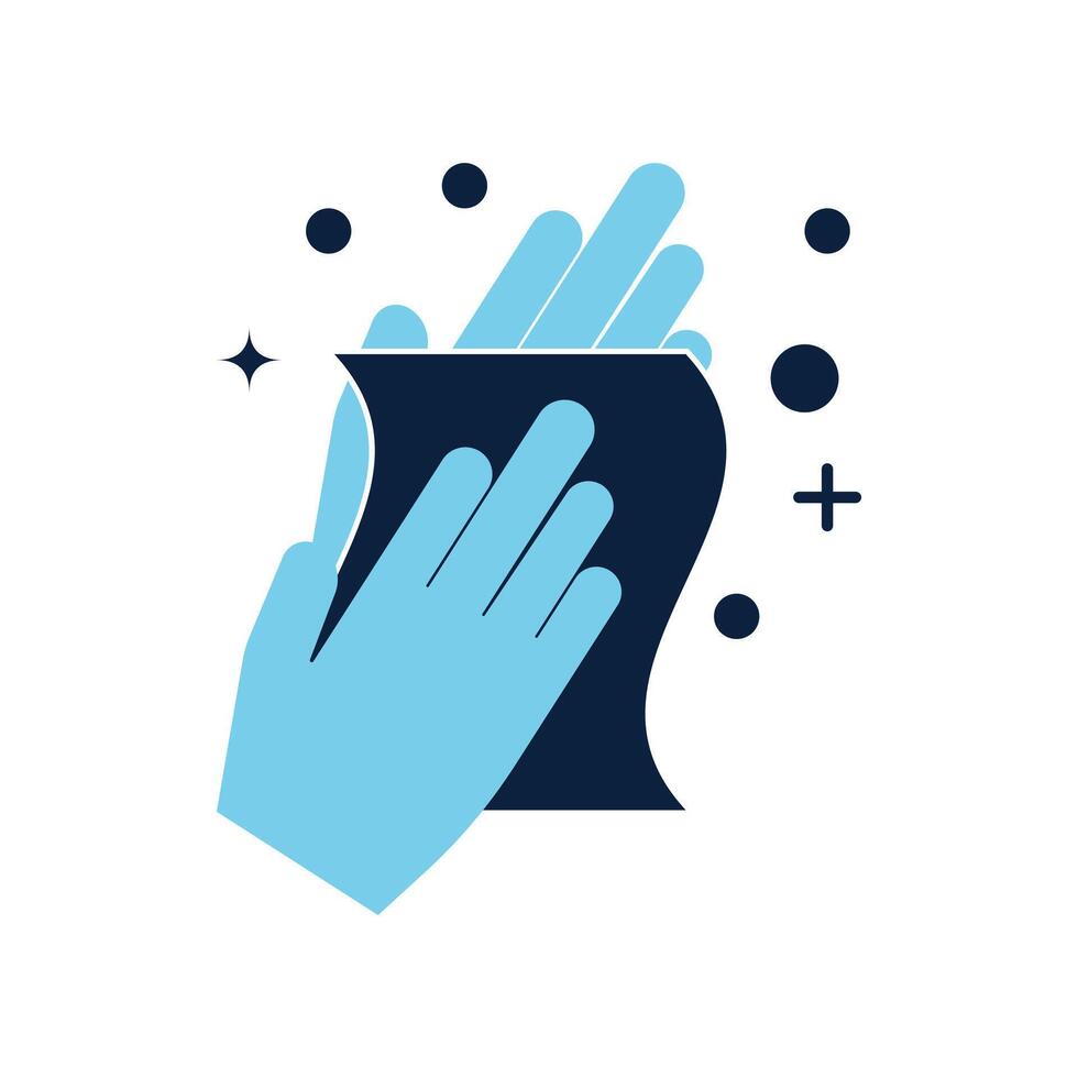 Wipe hand with tissue flat icon vector