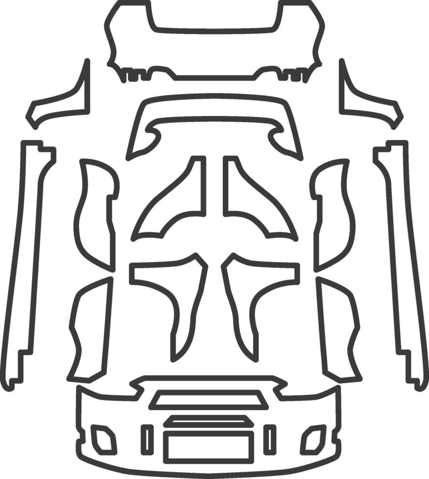 Car body kit icon. Car modification icon in outline style. vector