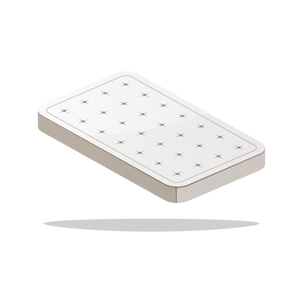 White mattress for sleeping isolated on white background. vector