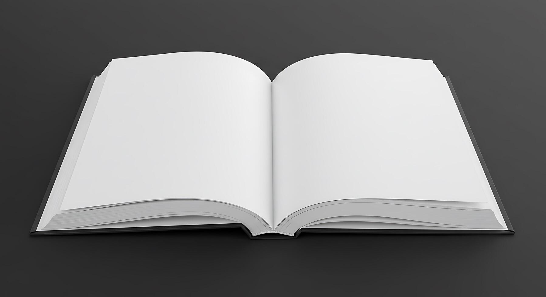 An open book on a black background photo