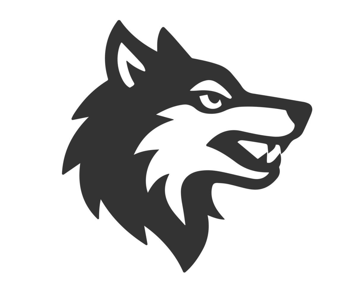 Wolf head logo icon symbol. Wolf silhouette. illustration image. Isolated on white background. vector
