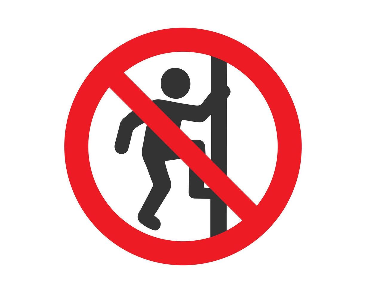 No climbing icon symbol. Climbing not allowed sign. Do not climb logo. not allowed illustration image. vector